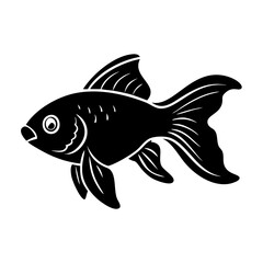 goldfish icon, goldfish line art - simple line art of goldfish, perfect for goldfish logos and icons