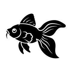 goldfish icon, goldfish line art - simple line art of goldfish, perfect for goldfish logos and icons