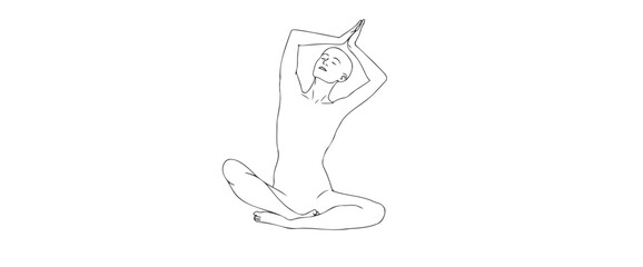 drawing of a person in a serene yoga pose
