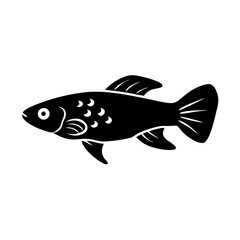 molly fish icon, molly fish line art - simple line art of molly fish, perfect for molly fish logos and icons