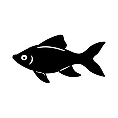 platy fish icon, platy fish line art - simple line art of platy fish, perfect for platy fish logos and icons