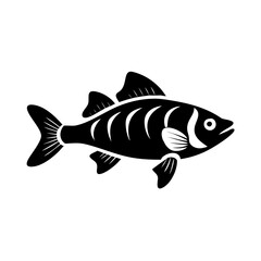 tiger barb fish icon, tiger barb fish line art - simple line art of tiger barb fish, perfect for tiger barb fish logos and icons