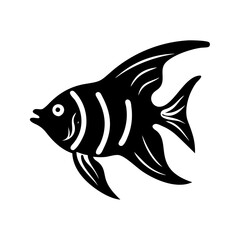 angelfish icon, angelfish line art - simple line art of angelfish, perfect for angelfish logos and icons