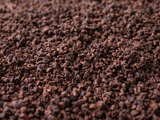 close up Organic Cacao nibs or Cacao chips.
