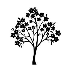 Obraz premium dogwood tree icon, dogwood tree line art - simple line art of dogwood tree, perfect for dogwood tree logos and icons