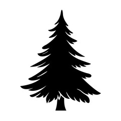 fir tree icon, fir tree line art - simple line art of fir tree, perfect for fir tree logos and icons