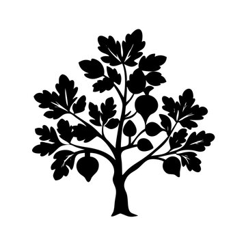 recommend clip art: fig tree icon, fig tree line art - simple line art of fig tree, perfect for fig tree logos and icons