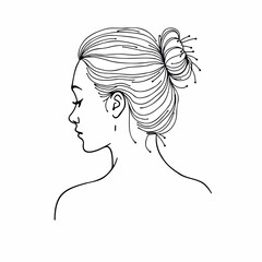 profile of woman with hair in elegant bun