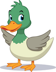 charming cartoon duckling