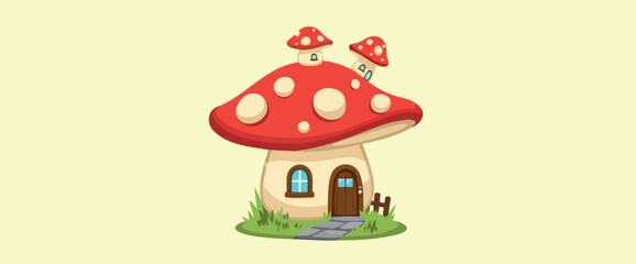 charming red mushroom house