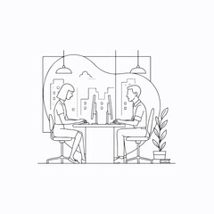 vector illustration of a sketch of a woman