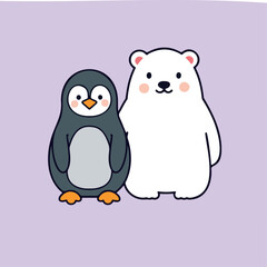 charming of a penguin and a bear together