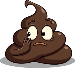 worried cartoon pile of poop