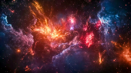 Spectacular Fireworks Show Illuminating the Night Sky with Vibrant Colors and Dazzling Explosions