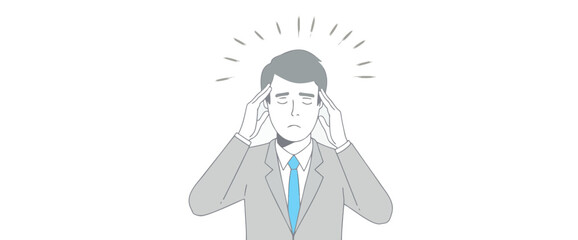 man in a suit experiencing stress and mental fatigue