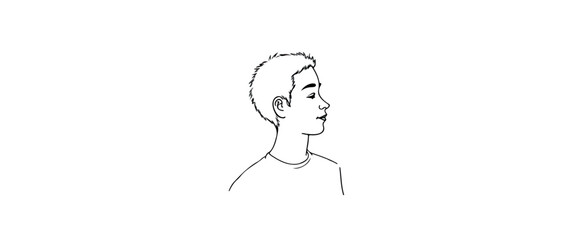 drawing of a person's profile