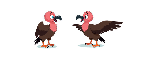 two cartoon vultures having a lively conversation