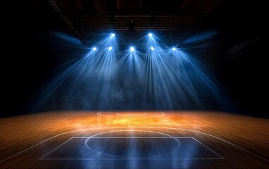 Illuminated Basketball Court A Spotlight on the Heart of the Game , 