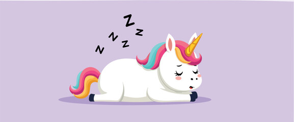 charming cartoon unicorn peacefully sleeping