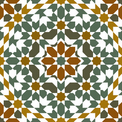 Seamless arabic ornament based on traditional arabic art. Geometric mosaic.	
