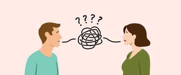 man and woman discussing a complex problem