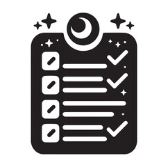 Minimal Checklist logotype, to-do list with checkmarks icon Silhouettes Vector Icon.