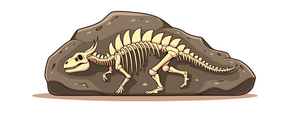 detailed of a dinosaur embedded in rock