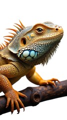 Obraz premium Bearded Dragon Portrait Close Up Isolated on White Background