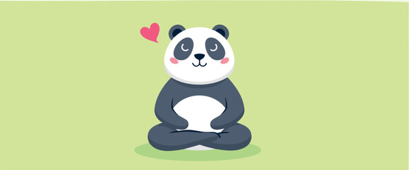 serene panda bear in a peaceful yoga pose
