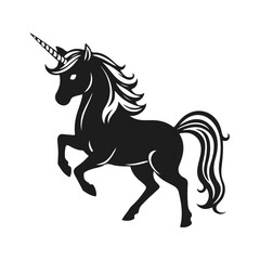 Elegant unicorn logo. Fantasy horse, fairytale icon, horned horse