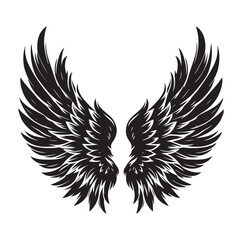 Wings icons silhouette vector for your design on white background