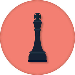 Black chess king and queen, with the black queen and king icons as vector illustration game pieces