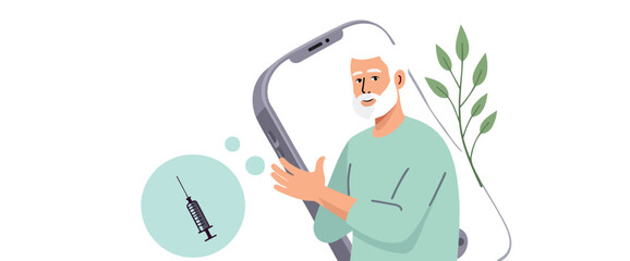 senior man using smartphone for telehealth consultation