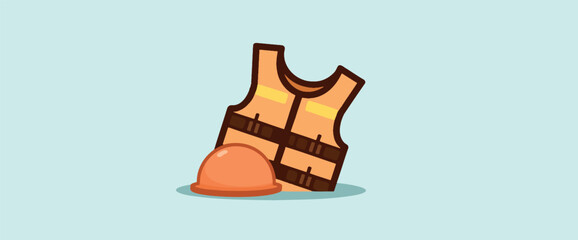 Obraz premium simple of a life vest and helmet