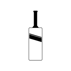 Monochrome Cricket Bat Icon – Flat Vector