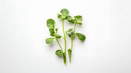 Fresh Green Spinach Leaves Isolated on White Background