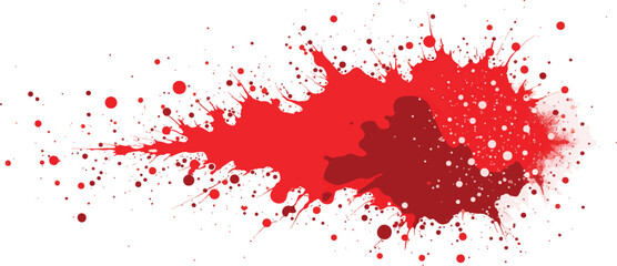 abstract red paint splatter on white background