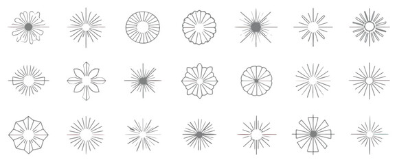 collection of 20 minimalist geometric radiating
