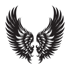 Wings icons silhouette vector for your design on white background