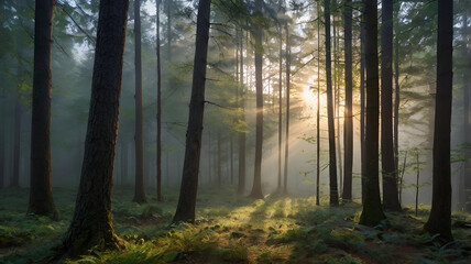 Obraz premium morning in the forest