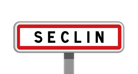 Panneau sur poteau de Seclin, Nord, Hauts-de-France