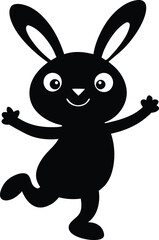 vector illustration of a rabbit, vector set of rabbits, 
set of rabbits, rabbit silhouette vector symbol icon set on black background.