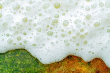 Foamy waves create captivating contrast against vibrant colors b