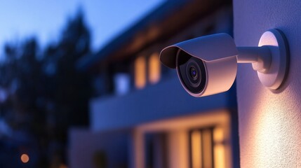 Exterior of a house with visible alarm system signage, representing burglary deterrence
