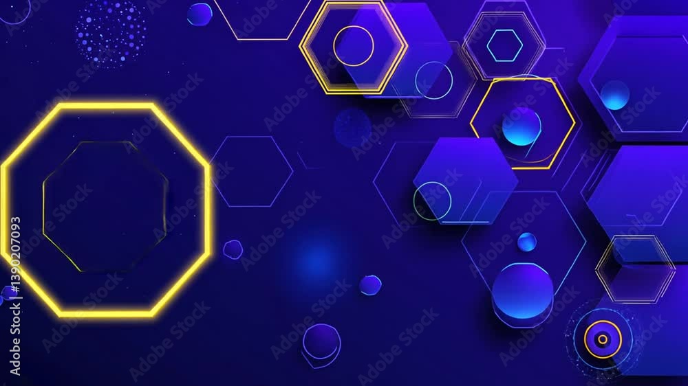 Poster futuristic blue background with abstract shapes and patterns generative ai