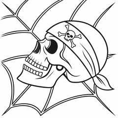 black and white reverse skull