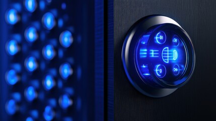 Keyless entry door lock glowing in the dark with tamper alerts