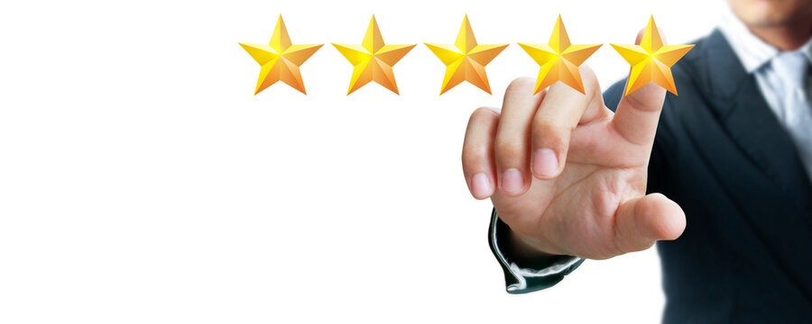 Businessman evaluating customer feedback office environment digital content professional perspective customer satisfaction
