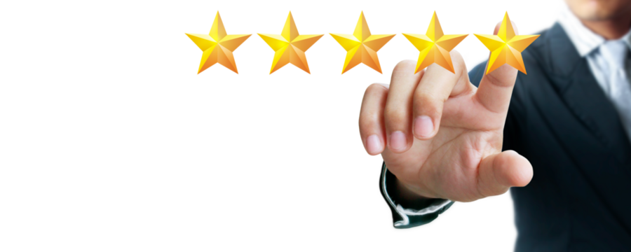 Businessman evaluating customer feedback office environment digital content professional perspective customer satisfaction