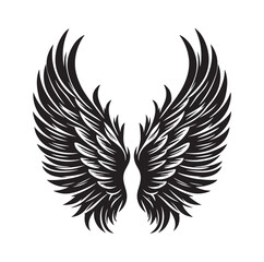 Fototapeta premium Wings icons silhouette vector for your design on white background